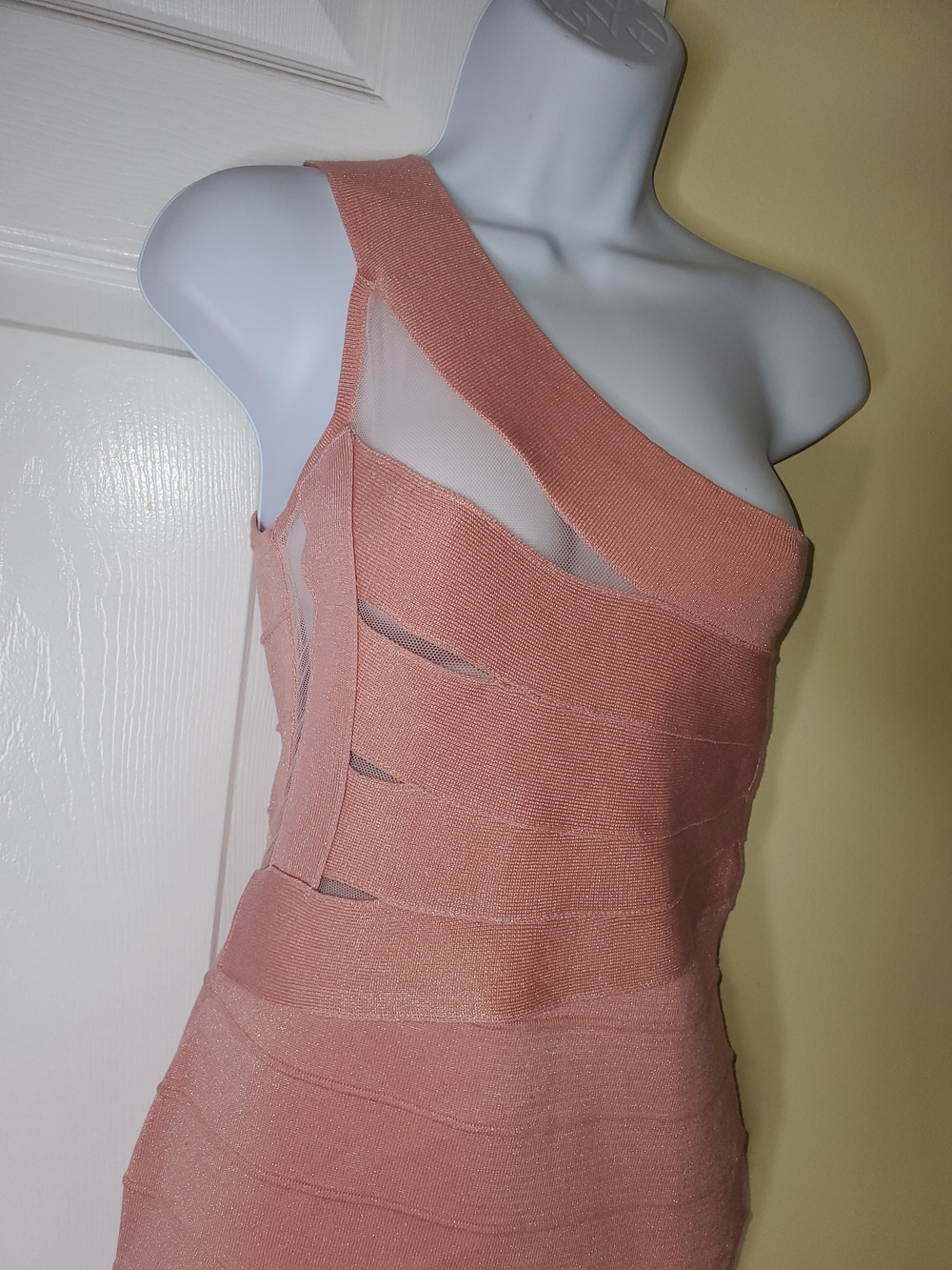 Cool Attitudes Y2K One Shoulder Bodycon Mini Dress Pink Medium